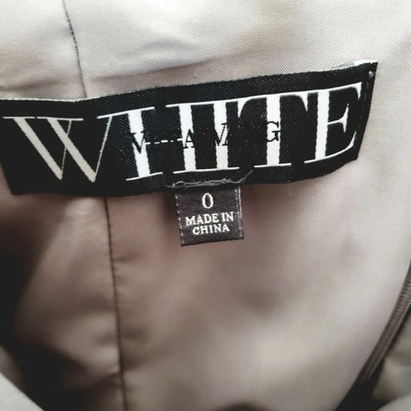 Vera Wang White Collection, Grey Strapless Flower dress, size 0 - Picture 5 of 6